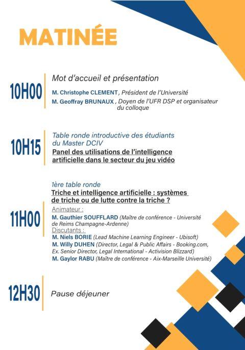 Programme matinée